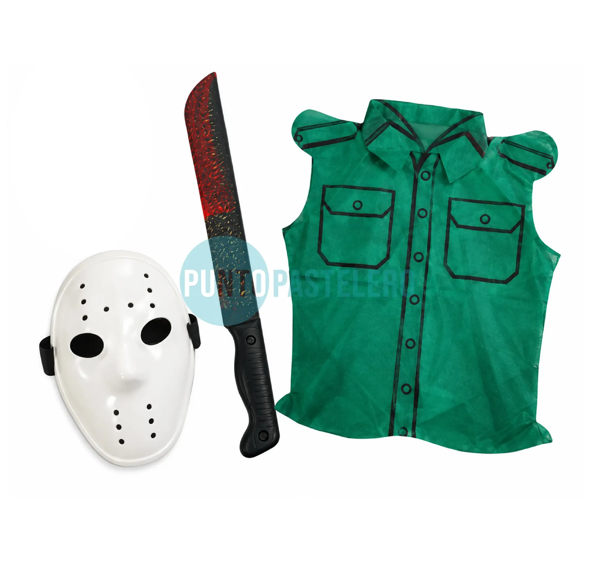 SET DISFRAZ MARTES 13 JASON (CAPA-CARETA-MACHETE) | Punto Pastelero